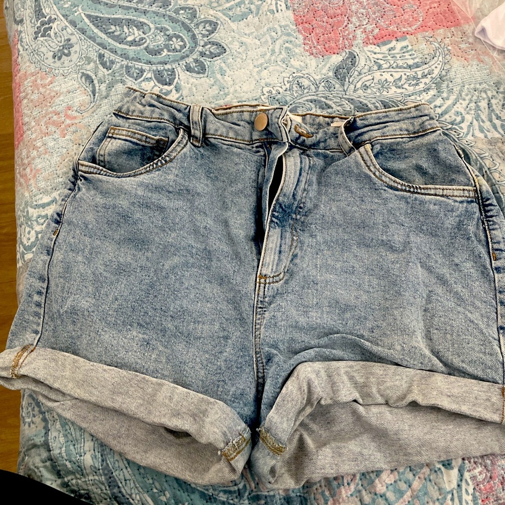 Denim. size 10. Super comfy-never worn. Just don’t need anymore